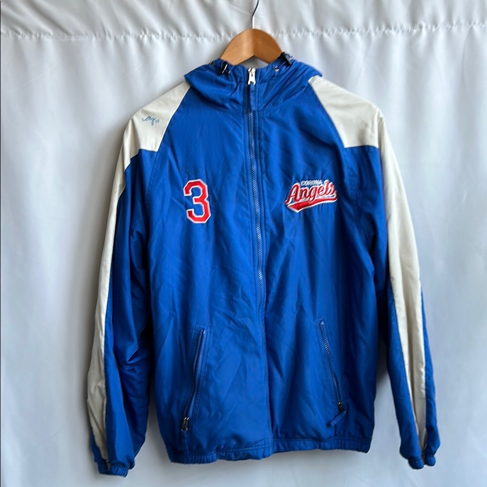 Holloway Blue and White Varsity Bomber Jacket